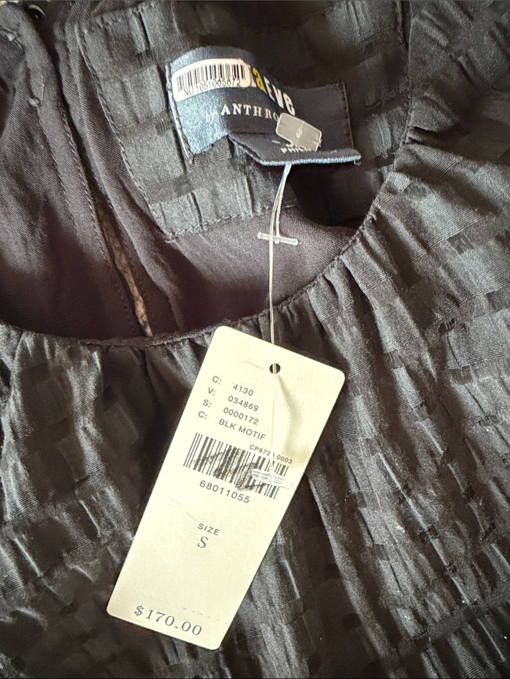 Maeve by Anthropologie Black Textured Cutout Dress Size Small NWT - Picture 6 of 9